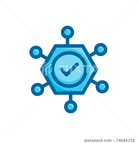 check mark and data base icon vector illustration isolated on white background 74684158