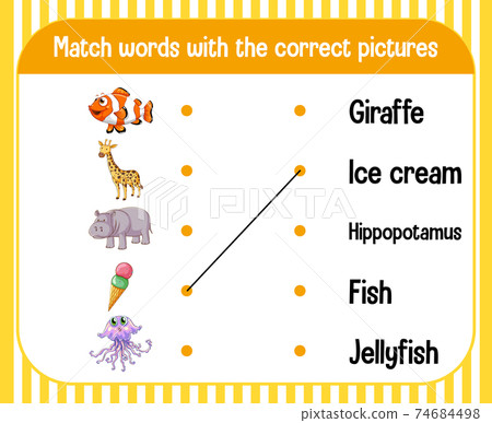 Word to picture matching worksheet for children Word to picture matching worksheet for children 74684498