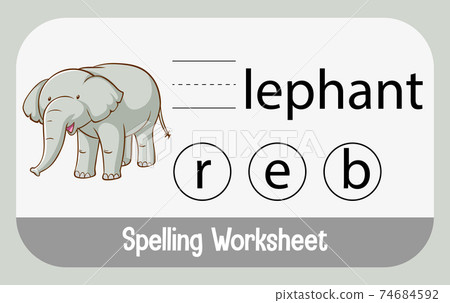 Find missing letter with elephant 74684592
