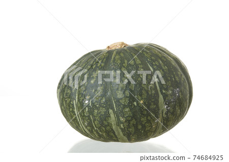 Green pumpkin on the white background Green pumpkin on the white background 74684925