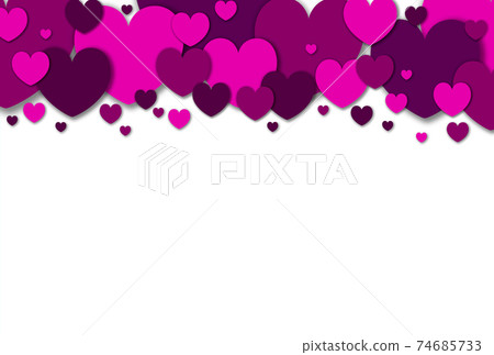 母親節的材料框架，帶有大大小小的粉紅色的心，湧現水平背景白色其他可用的顏色 74685733
