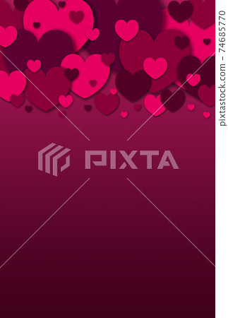 母親節材料大小紅色/粉紅色的心形裝飾在框架中垂直可用其他顏色 74685770