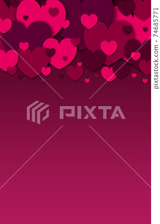 母親節材料大小紅色/粉紅色的心形裝飾在框架中垂直可用其他顏色 74685771