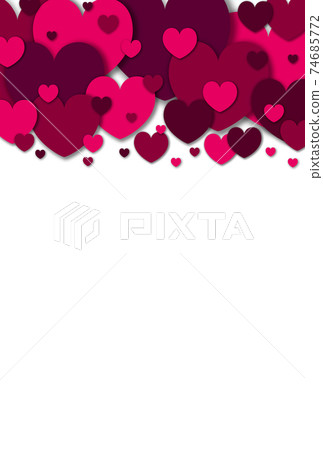 母親節材料大小型紅色/粉紅色彈出的心形框架垂直背景白色其他可用顏色 74685772