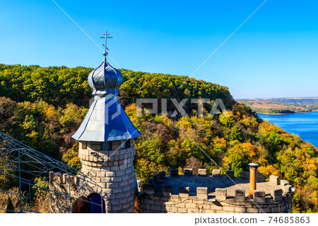 Galician Cave St. Nicholas Monastery located on a bank of the Dniester river in Halytsya village, Chernivtsi region, Ukraine Galician Cave St. Nicholas Monastery located on a bank of the Dniester river in Halytsya village, Chernivtsi region, Ukraine 74685863