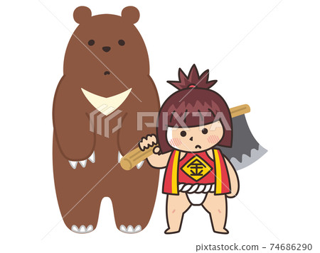 Kintaro and bear Japanese folk tales Kintaro and bear Japanese folk tales 74686290