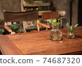 Interior view of coffee shop 74687320
