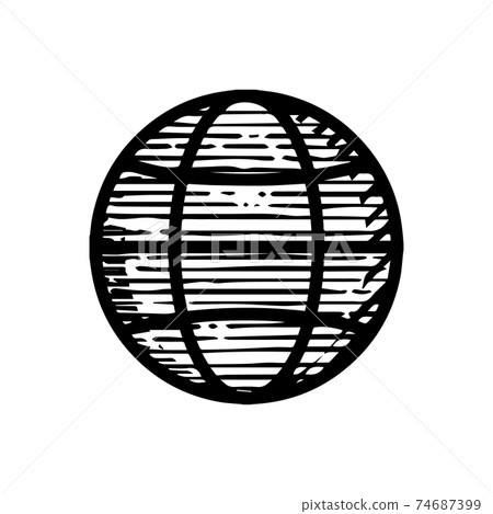 globe earth icon hand drawn vector illustration isolated on whit globe earth icon hand drawn vector illustration isolated on whit 74687399