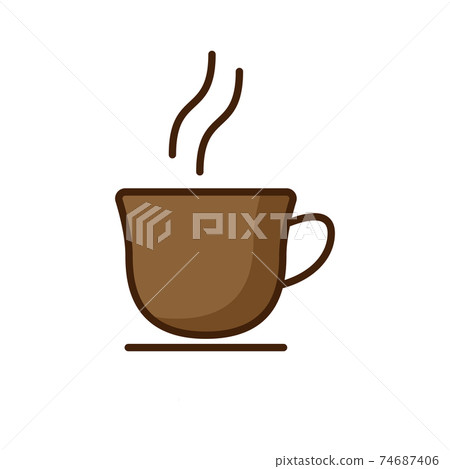 Coffee cup icon set. Cups of coffee tea collection. Hot drink br 74687406