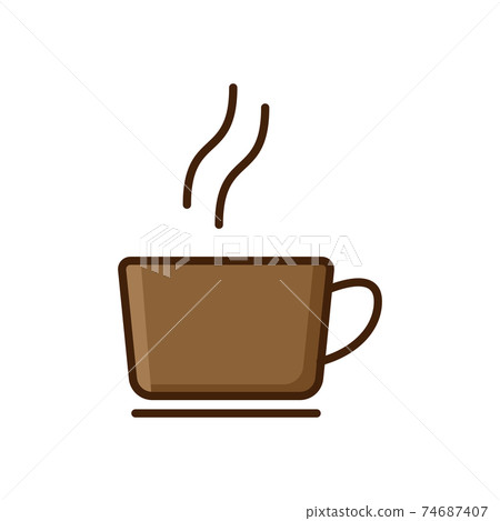 Coffee cup icon set. Cups of coffee tea collection. Hot drink br 74687407