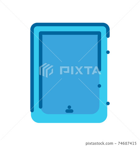 laptop computer phone storage blue flat icon isolated on white b laptop computer phone storage blue flat icon isolated on white b 74687415