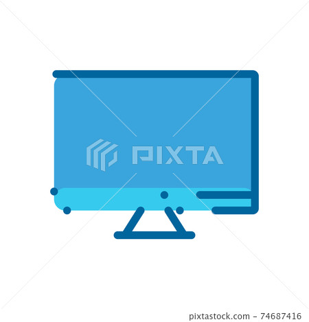 laptop computer phone storage blue flat icon isolated on white b laptop computer phone storage blue flat icon isolated on white b 74687416