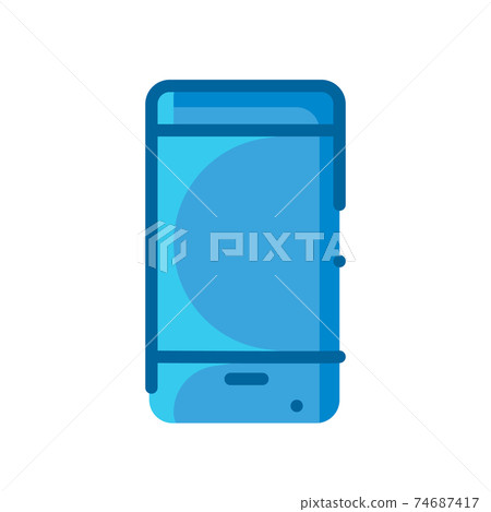 laptop computer phone storage blue flat icon isolated on white b laptop computer phone storage blue flat icon isolated on white b 74687417