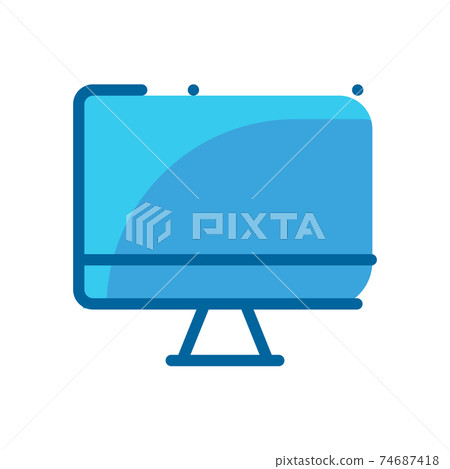 laptop computer phone storage blue flat icon isolated on white b laptop computer phone storage blue flat icon isolated on white b 74687418