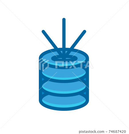 storage cloud data blue icon isolated on white background storage cloud data blue icon isolated on white background 74687420