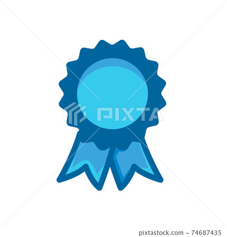 medal blue flat icon isolated on white background 74687435