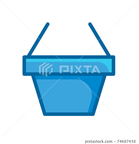 basket blue flat icon isolated on white background 74687438