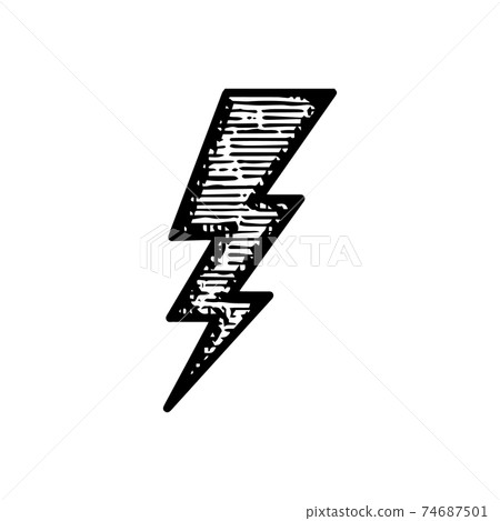 Hand Drawn light bolt icon vector illustration... - Stock Illustration ...