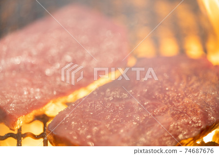 Domestic Marbled Beef Steak Charcoal Grilled with Shichirin (Binchotan) Domestic Marbled Beef Steak Charcoal Grilled with Shichirin (Binchotan) 74687676