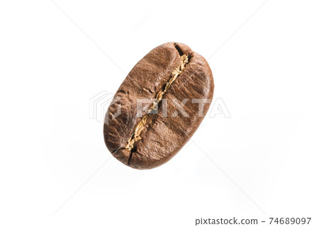 Roasted coffee beans isolated on white background 74689097