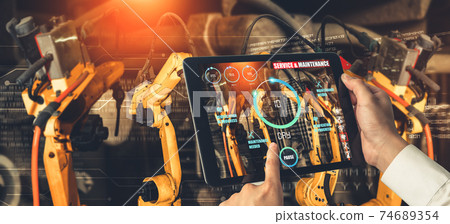 Engineer controls robotic arms by augmented reality industry technology 74689354