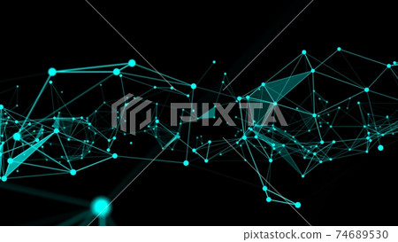 Wave of connection network dots of innovative creation 74689530