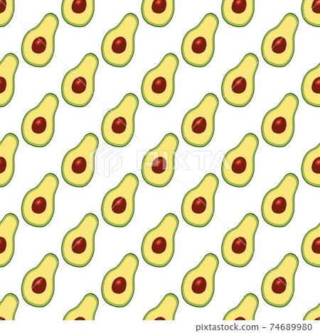 Avocado seamless pattern on a white background - Stock Illustration ...
