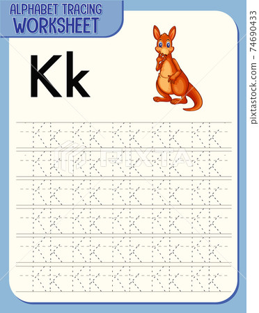 alphabet tracing worksheet with letter k and k stock illustration 74690433 pixta