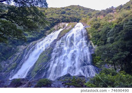 Yakushima Ohko Waterfall at dusk 74690490
