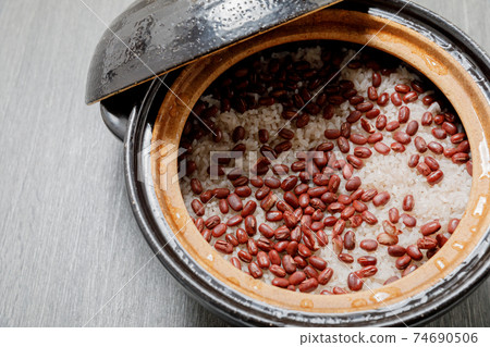 Japanese food: red rice, rice cake, celebration set Japanese food: red rice, rice cake, celebration set 74690506