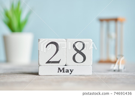 28 twenty eighth day May Month Calendar Concept on Wooden Blocks. 28 twenty eighth day May Month Calendar Concept on Wooden Blocks. 74691436
