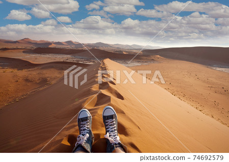 Hike in the desert Hike in the desert 74692579