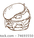 [手繪鋼筆（線條藝術，粉飾）] Food_漢堡分別為“蛋芝士漢堡” 74693550
