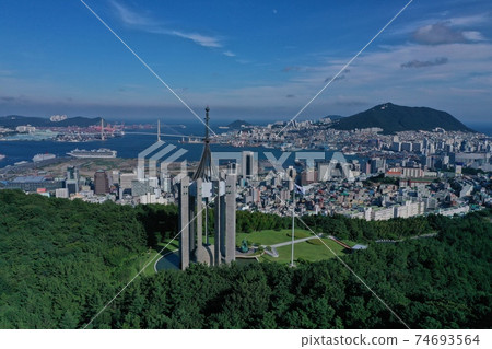 Memorial Park Busan Metropolitan City Drone Aerial Korea Memorial Park Busan Metropolitan City Drone Aerial Korea 74693564