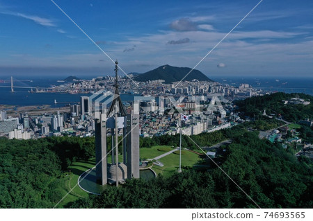 Memorial Park Busan Metropolitan City Drone Aerial Korea Memorial Park Busan Metropolitan City Drone Aerial Korea 74693565