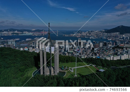 Memorial Park Busan Metropolitan City Drone Aerial Korea Memorial Park Busan Metropolitan City Drone Aerial Korea 74693566