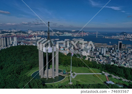 Memorial Park Busan Metropolitan City Drone Aerial Korea 74693567