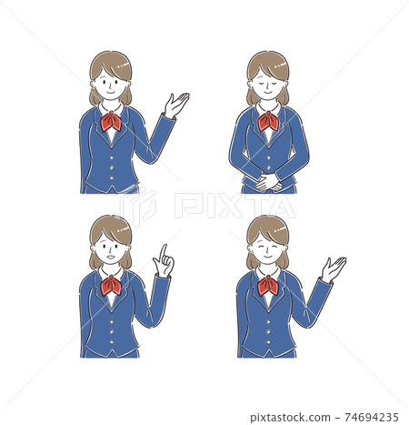 Illustration set of receptionist Illustration set of receptionist 74694235