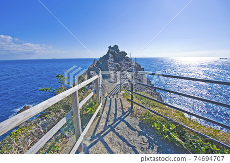 Irozaki Izu Shizuoka Pacific Ocean Horizon Cape Iro Izu Pacific Ocean 74694707