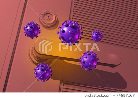 Hygiene arousal image (aluminum door / 3DCG) 74697167