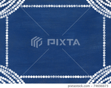 Elegant pearl frame and chic navy background Elegant pearl frame and chic navy background 74698873