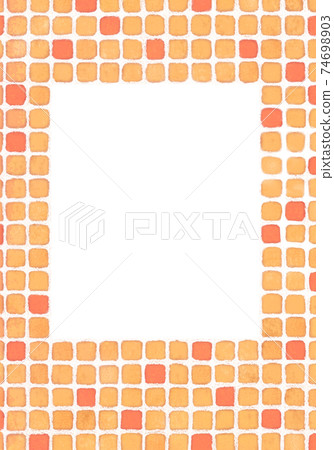 Orange warm tile pattern_vertical frame Orange warm tile pattern_vertical frame 74698903