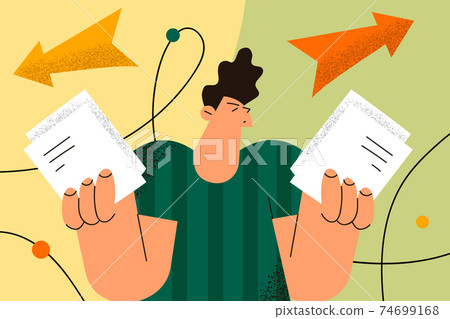 Making decision, choice, different ways concept Making decision, choice, different ways concept 74699168