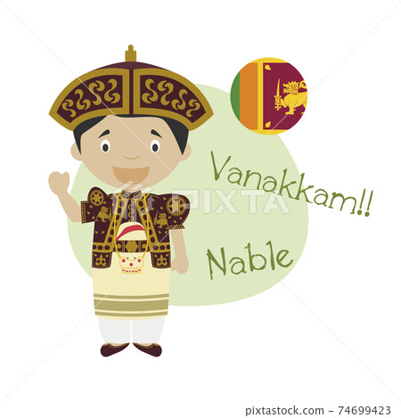 Vector illustration of cartoon character saying hello and welcome in Tamil Vector illustration of cartoon character saying hello and welcome in Tamil 74699423