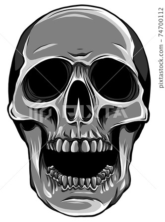 monochromatic Realistic red skull. vector Illustration for designer on a white background. 74700112