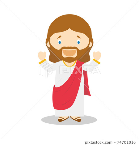 Jesus of Nazareth cartoon character. Vector... - Stock Illustration ...