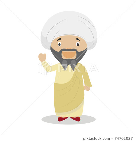 Averroes cartoon character. Vector Illustration. Kids History Collection. Averroes cartoon character. Vector Illustration. Kids History Collection. 74701027