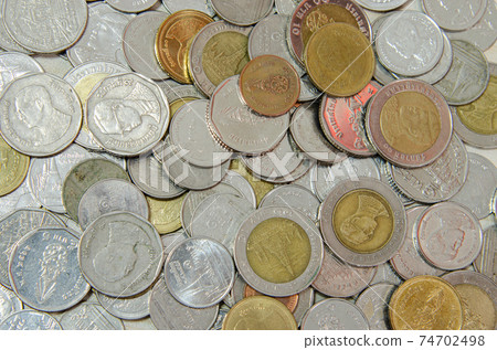 Money coins put together background. Thai money Money coins put together background. Thai money 74702498