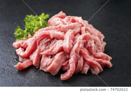 Raw veal strips for traditional Swiss zurcher geschnetzeltes  74702622