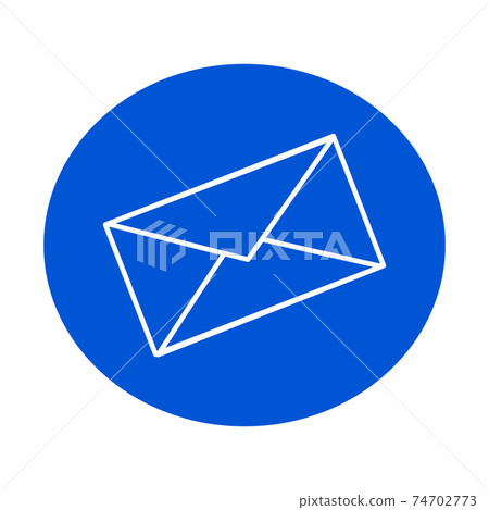 mail in blue circle 74702773